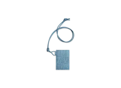 Bottega Veneta Cassette Badge Holder "Blue Melange/Ice"