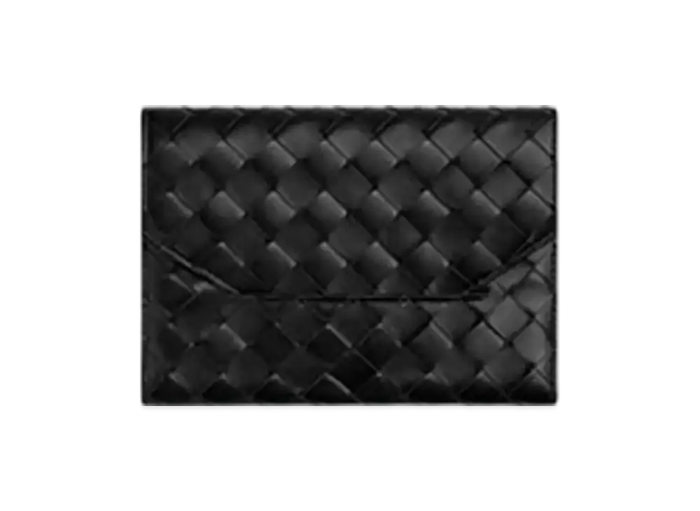 Bottega Veneta Intrecciato Roll-On Cable Case "Black"