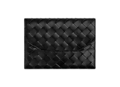 Bottega Veneta Intrecciato Roll-On Cable Case "Black"