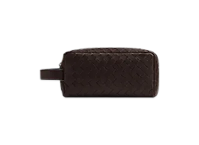 Bottega Veneta Intrecciato Travel Pouch "Fondente/Ice"