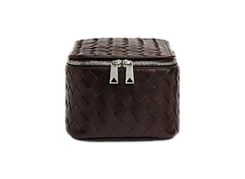 Bottega Veneta Intrecciato Medium Shoe Case "Fondente"
