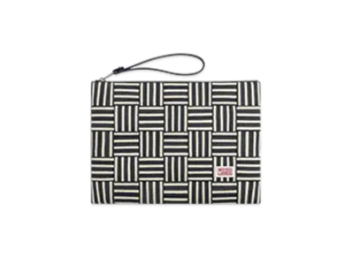 Bottega Veneta Cassette Large Flat Pouch "Navy/White"