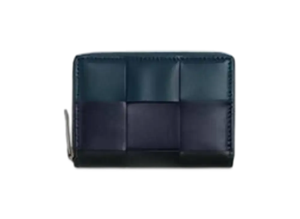 Bottega Veneta Cassette Zippered Coin Purse "Deep Blue/Space/Shadow/Deep Blue"