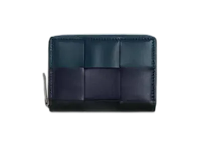 Bottega Veneta Cassette Zippered Coin Purse "Deep Blue/Space/Shadow/Deep Blue"