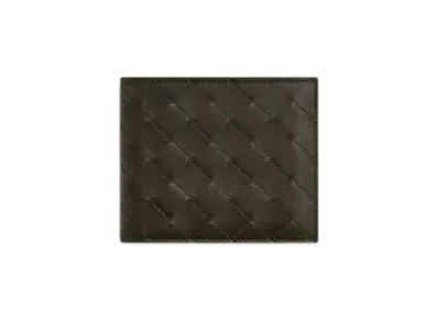 Bottega Veneta Intrecciato Bi-Fold Wallet "Khaki/Dark Praline"