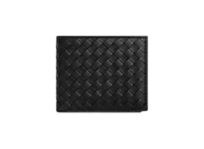 Bottega Veneta Intrecciato Piccolo Bi-Fold Wallet With Coin Purse "Black"