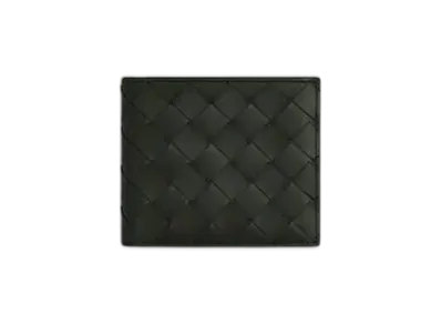 Bottega Veneta Intrecciato Bi-Fold Wallet With Coin Purse "Dark Green"