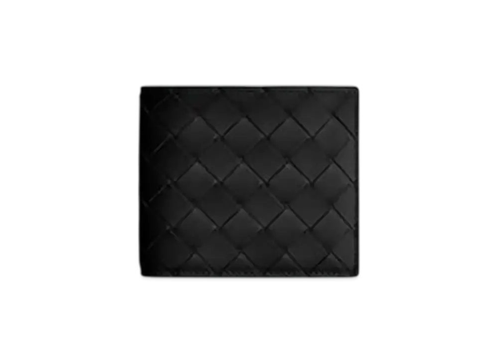 Bottega Veneta Intrecciato Bi-Fold Wallet With Coin Purse "Black"