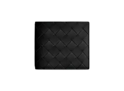 Bottega Veneta Intrecciato Bi-Fold Wallet With Coin Purse "Black"