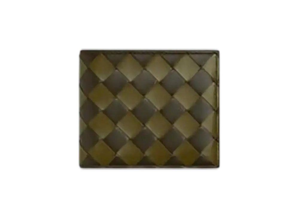 Bottega Veneta Intrecciato Bi-Fold Wallet With Coin Purse "Khaki/Olive Oil"