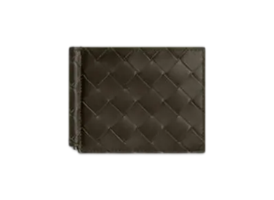 Bottega Veneta Intrecciato Bill Clip Wallet "Khaki/Dark Praline"