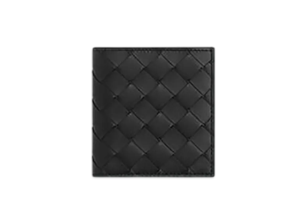 Bottega Veneta Intrecciato Slim Bi-Fold Wallet "Black/Madder Brown"
