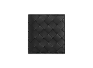 Bottega Veneta Intrecciato Slim Bi-Fold Wallet "Black/Madder Brown"