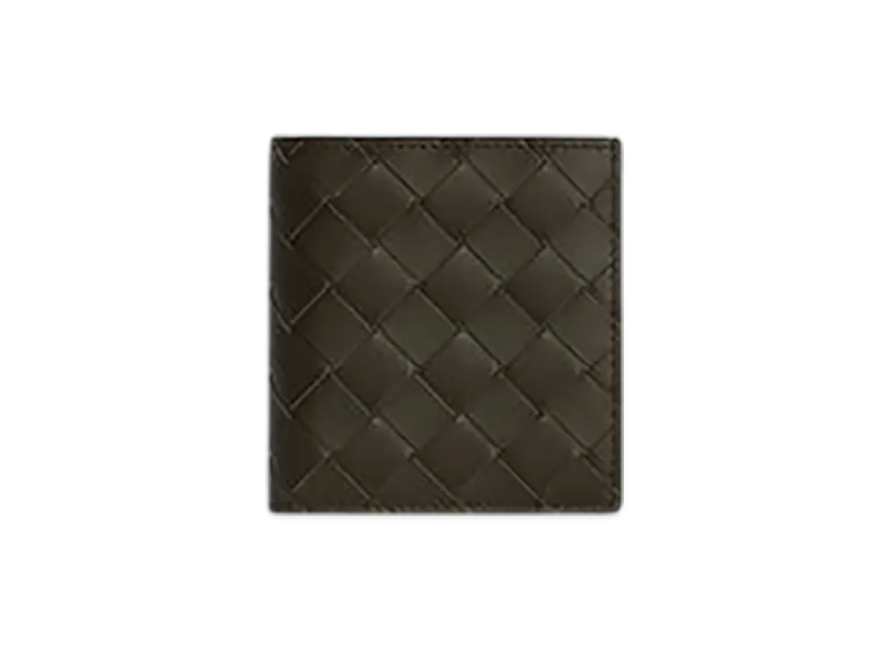 Bottega Veneta Intrecciato Slim Bi-Fold Wallet "Khaki/Dark Praline"