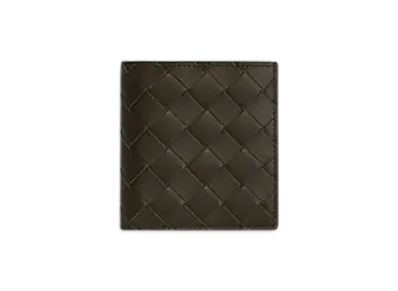 Bottega Veneta Intrecciato Slim Bi-Fold Wallet "Khaki/Dark Praline"