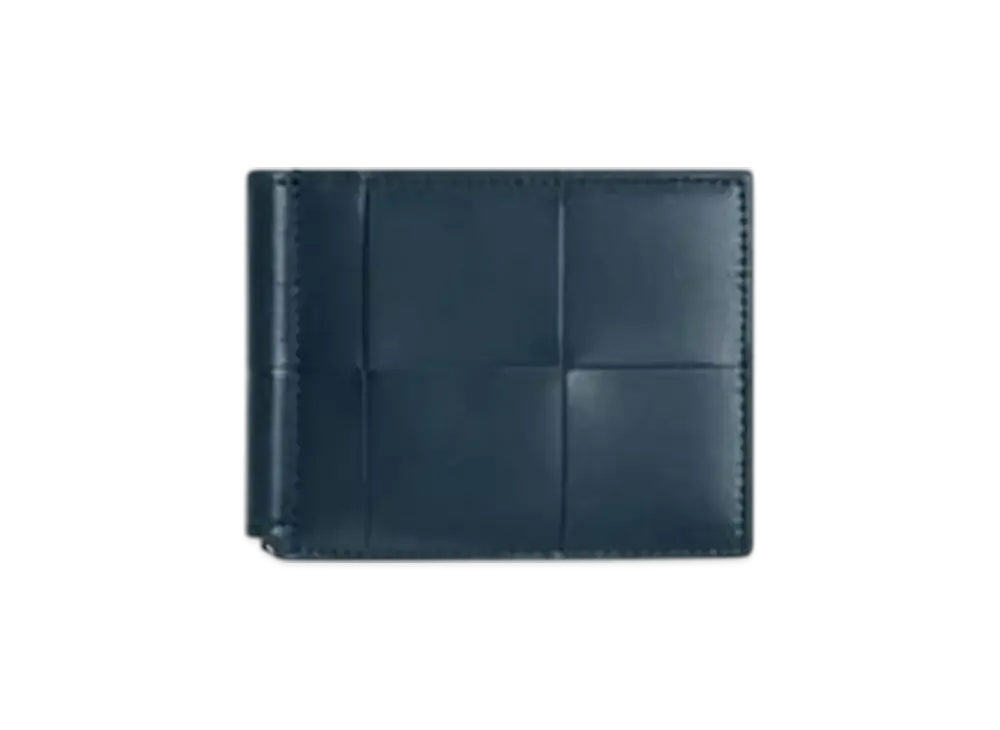 Bottega Veneta Cassette Bill Clip Wallet "Deep Blue/Umbra"