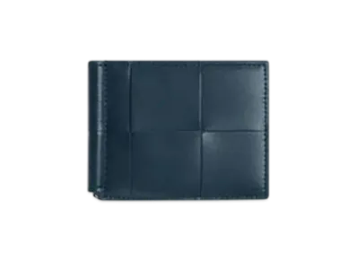 Bottega Veneta Cassette Bill Clip Wallet "Deep Blue/Umbra"