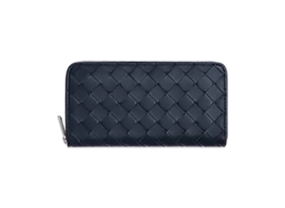Bottega Veneta Intrecciato Zip Around Wallet "Space"