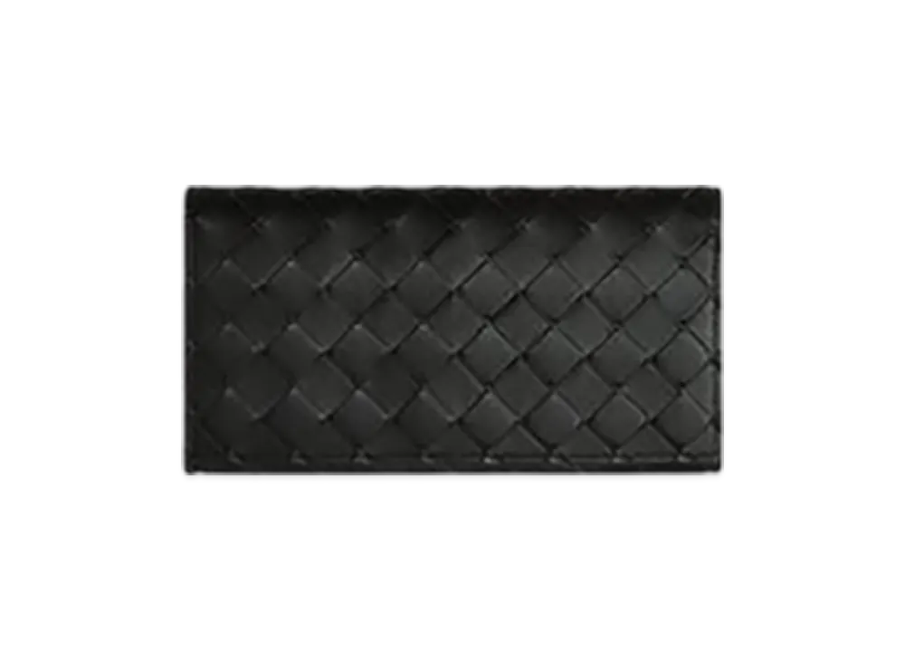 Bottega Veneta Intrecciato Long Wallet With Coin Purse "Black Grass"