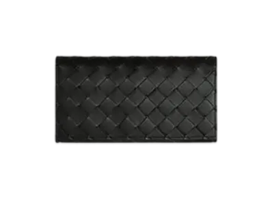 Bottega Veneta Intrecciato Long Wallet With Coin Purse "Black Grass"