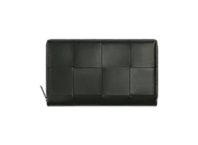 Bottega Veneta Cassette Zip Around Wallet "Dark Green/Space"