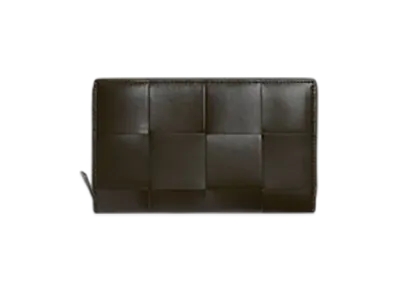 Bottega Veneta Cassette Zip Around Wallet "Kaki/Light Butterscotch"