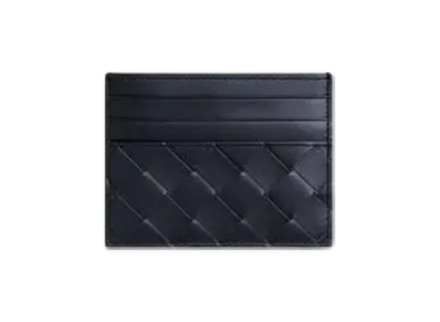 Bottega Veneta Intrecciato Credit Card Case "Deep Blue"
