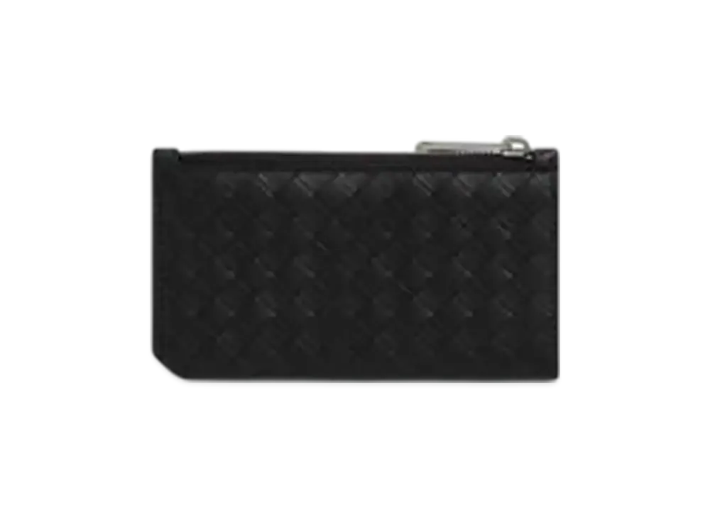 Bottega Veneta Intrecciato Piccolo Fastener Card Case "Black"