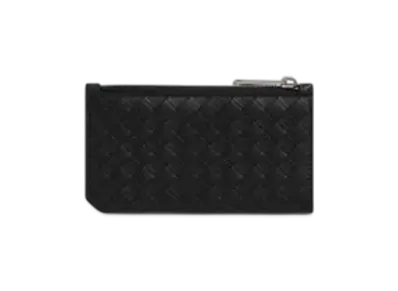 Bottega Veneta Intrecciato Piccolo Fastener Card Case "Black"