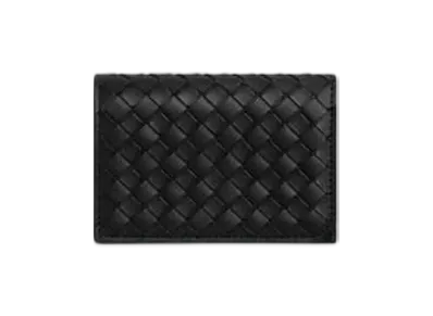 Bottega Veneta Intrecciato Piccolo Business Card Case "Black"
