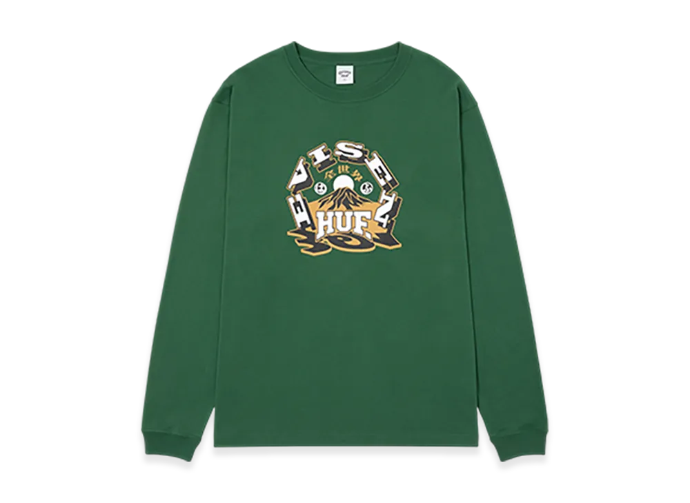 HUF x Evisen Skateboards HUFUJI LS Tee "Dark Green"