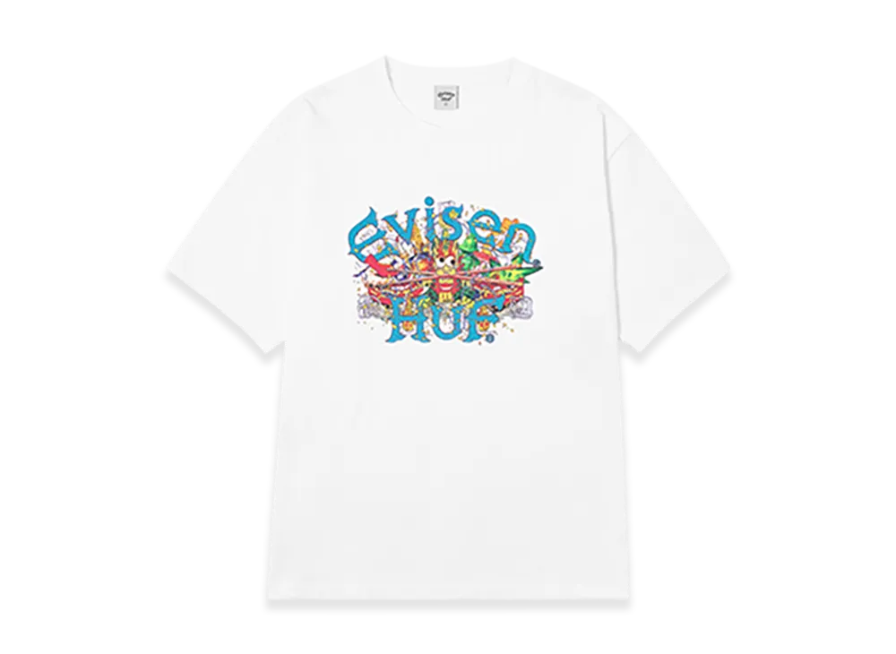 HUF x Evisen Skateboards Dragon Tee "White"