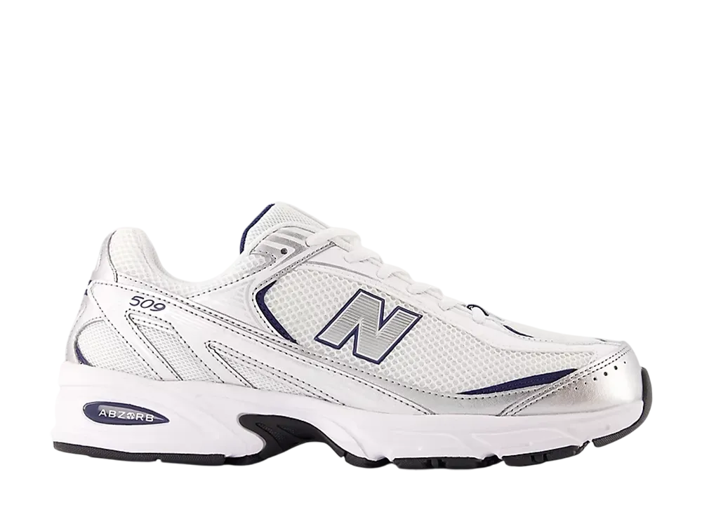 New Balance 509V1 "White/NB Navy/Silver Metallic"