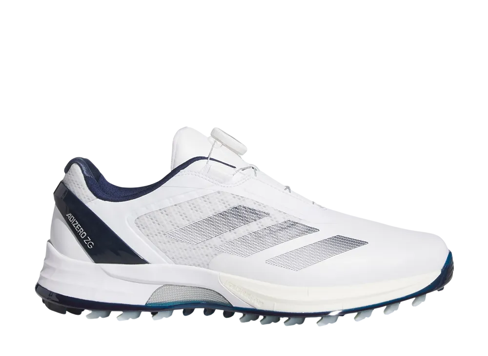 アディダス アディゼロ ZG ロー ボア スパイクレス ゴルフ "クラウドホワイト/ナイトインディゴ/シルバーメタリック"