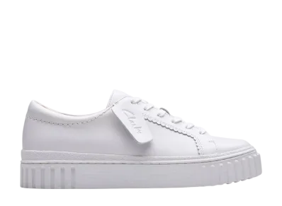 Clarks Women's Mayhill Walk "White Leather"