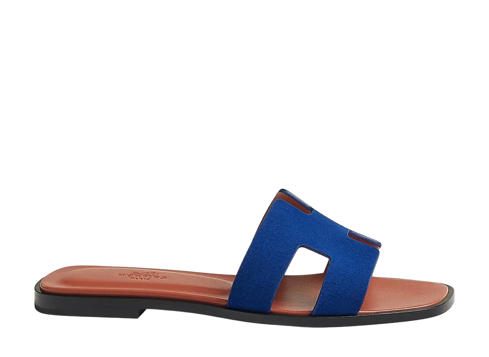 Hermes Women's Oran Sandal "Bleu Smalt"