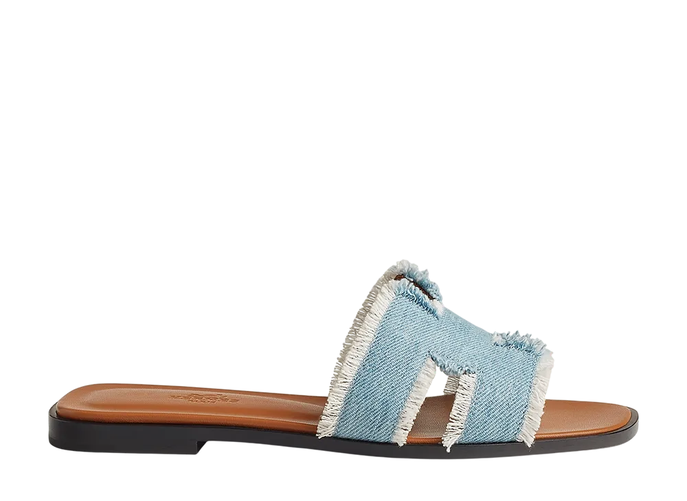 Hermes Women's Oran Sandal "Bleu Clair"