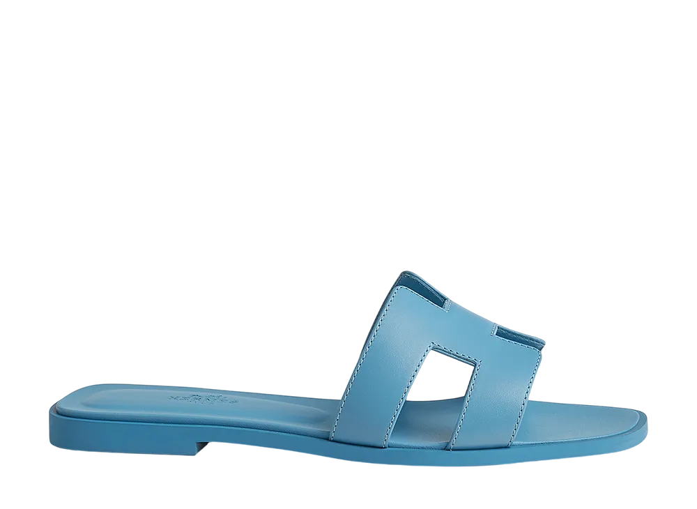 Hermes Women's Oran Sandal "Bleu Cameo"