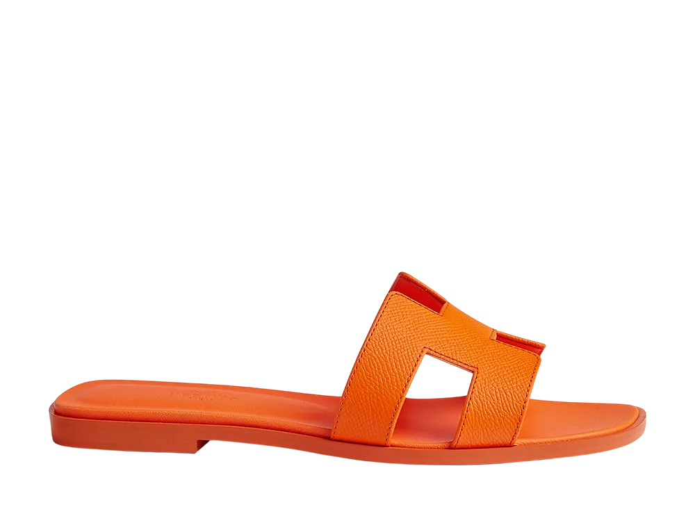 Hermes Women's Oran Sandal "Orange Sunset"