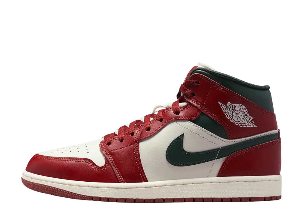 ナイキ エアジョーダン1 ミッド "セイル/ピュアプラチナム/レッドストーン/ミッドナイトグリーン"