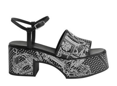 Hermes Women's Kervella 35 Sandal "Noir/Blanc"