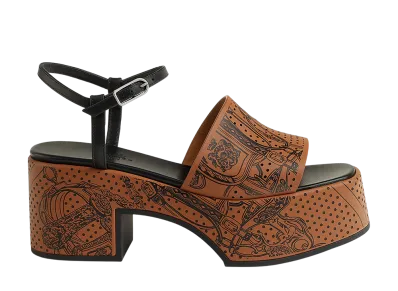 Hermes Women's Kervella 35 Sandal "Natural/Noir"