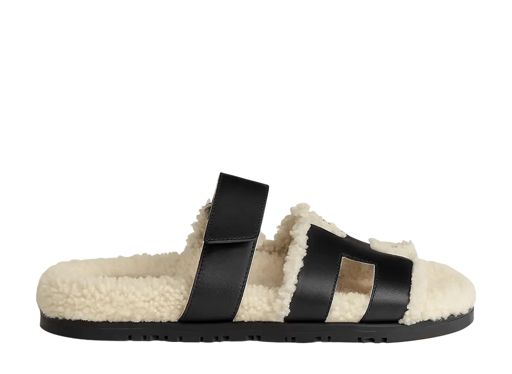 エルメス ウィメンズ シプレ サンダル "ノワール/エクリュ"