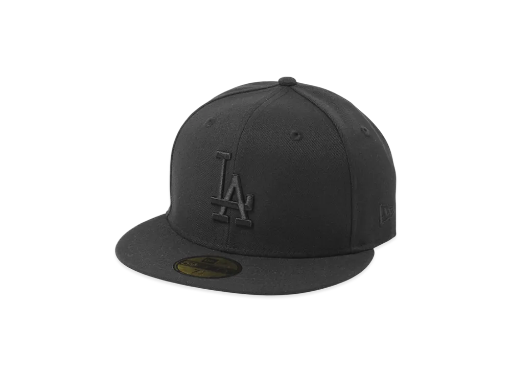 NEW ERA MLB Basic 59Fifty Black On Black Collection Los Angeles Dodgers "Black"