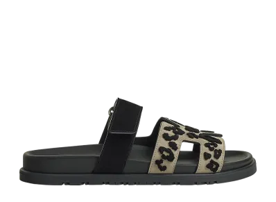 Hermes Women's Chypre Sandal "Beige Esquisse/Noir"