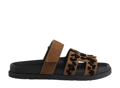 Hermes Women's Chypre Sandal "Brown Fume/Noir"