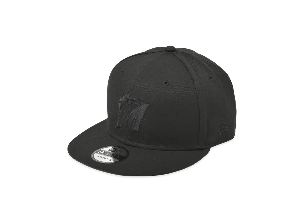 NEW ERA MLB Basic 9Fifty Black On Black Collectio Miami Marlins "Black"