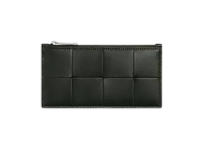 Bottega Veneta Cassette Long Zippered Card Case "Dark Green/Space"