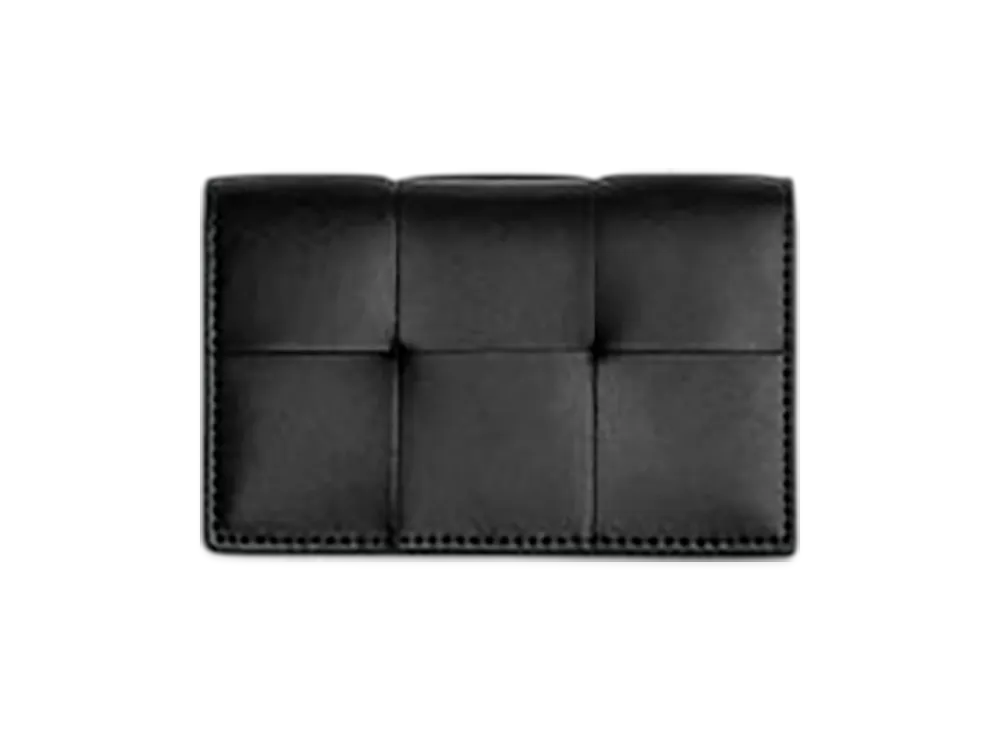 Bottega Veneta Cassette Business Card Case "Black/Parakeet"
