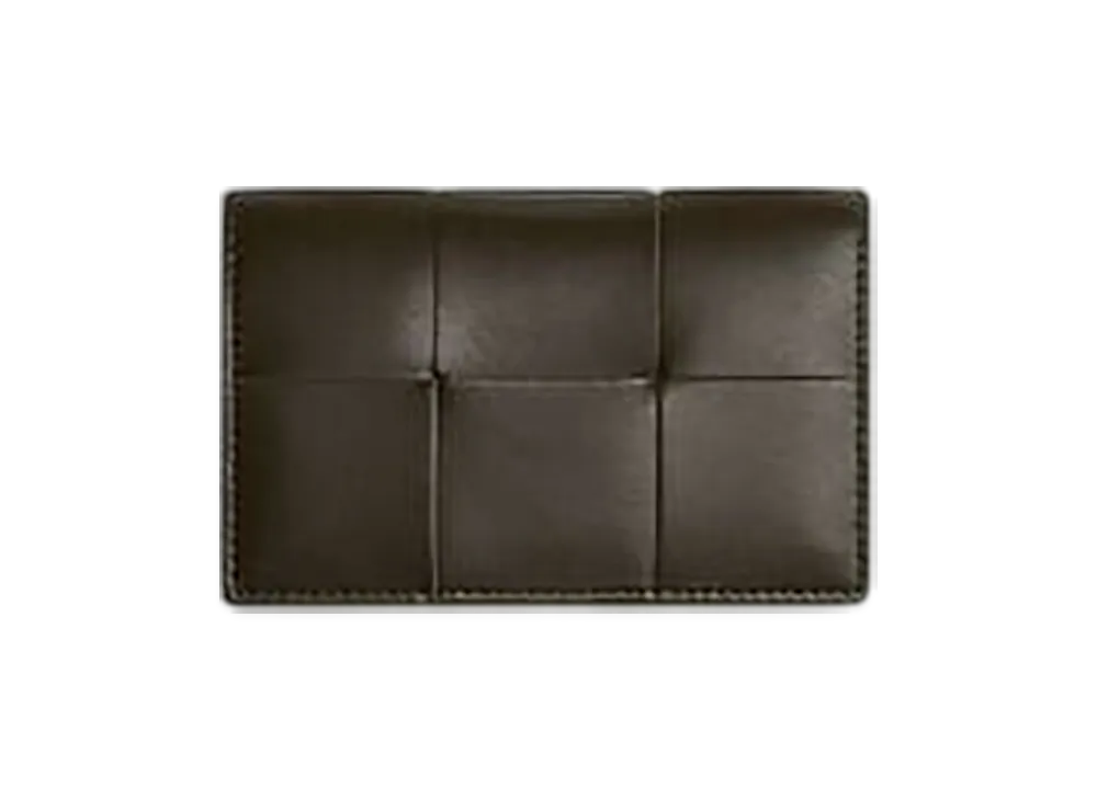 Bottega Veneta Cassette Business Card Case "Kaki/Light Butterscotch"